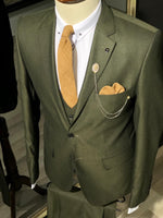 Load image into Gallery viewer, Pinkos Slim-Fit Pattered Suit Vest Khaki-baagr.myshopify.com-suit-BOJONI
