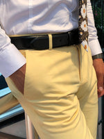 Load image into Gallery viewer, Gardi Slim-fit cotton pants YELLOW-baagr.myshopify.com-Pants-BOJONI
