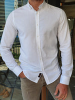 Load image into Gallery viewer, Mantova White Slim Fit Long Sleeve Cotton Shirt-baagr.myshopify.com-Shirt-BOJONI
