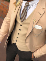 Load image into Gallery viewer, Multi Slim-Fit Suit Vest Beige-baagr.myshopify.com-suit-BOJONI
