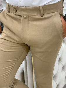 Serra Cream Slim Fit Pants-baagr.myshopify.com-Pants-BOJONI