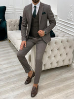 Load image into Gallery viewer, Bojoni Dayton Coffee-Brown Slim Fit Suit
