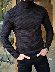 Bloom Black Slim Fit Turtleneck Sweater-baagr.myshopify.com-sweatshirts-BOJONI