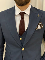 Load image into Gallery viewer, Bojoni Argeli Navy Blue  Slim Fit Suit
