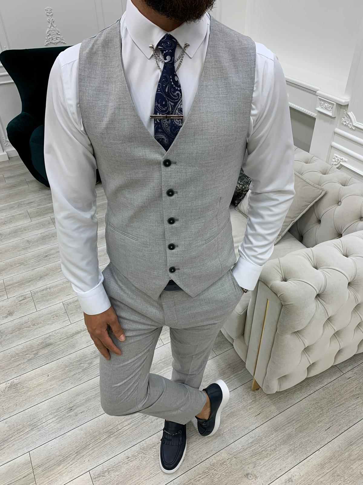 Argeli Dark Gray Plaid Slim Fit Suit-baagr.myshopify.com-1-BOJONI