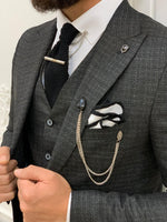 Load image into Gallery viewer, Vince Gray Slim Fit Plaid Suit-baagr.myshopify.com-1-BOJONI
