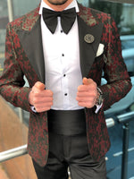 Load image into Gallery viewer, Slim-Fit Tuxedo Suit Claret red-baagr.myshopify.com-suit-BOJONI
