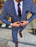 Load image into Gallery viewer, Ardenza Indigo Slim Fit Plaid Suit-baagr.myshopify.com-suit-BOJONI
