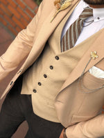 Load image into Gallery viewer, Multi Slim-Fit Suit Vest Beige-baagr.myshopify.com-suit-BOJONI
