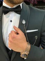 Load image into Gallery viewer, Rialzetti Black Shawl Collar Slim Fit Tuxedo-baagr.myshopify.com-1-BOJONI
