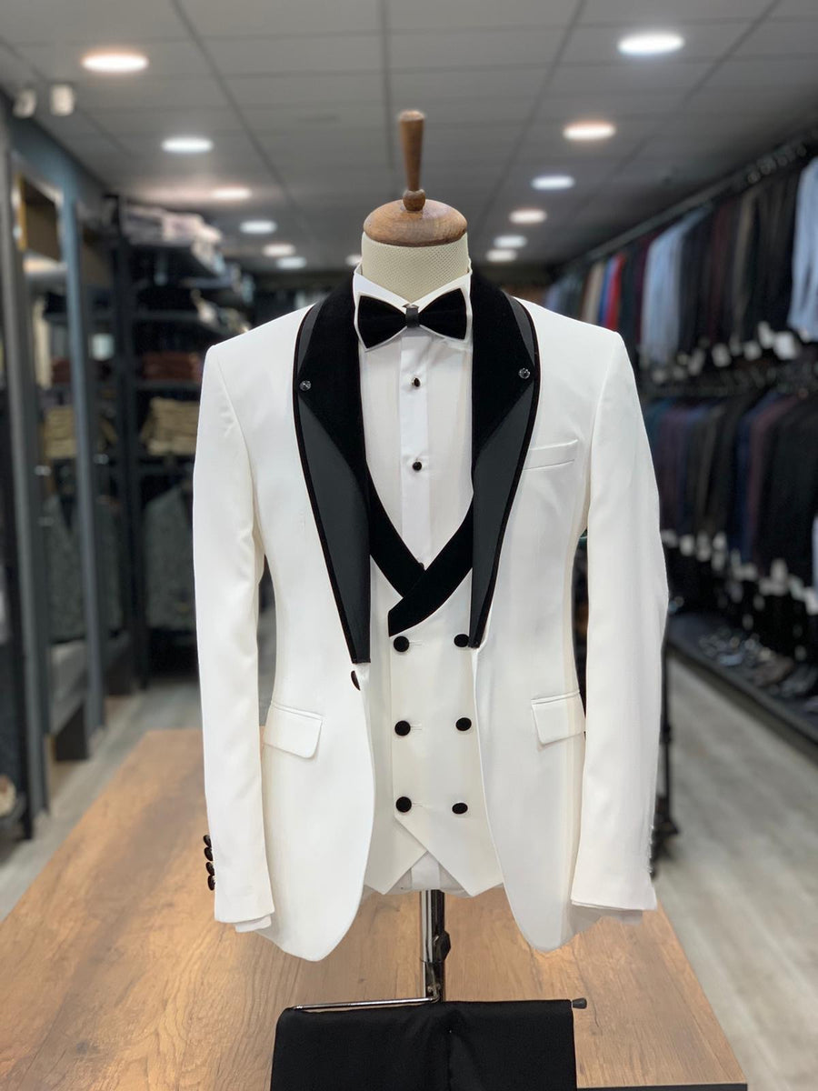 Napolia Royal White Slim Fit Tuxedo | BOJONI