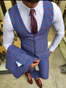 Midvale Sax Slim Fit Plaid Suit-baagr.myshopify.com-suit-brabion