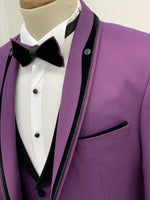 Load image into Gallery viewer, Partoni Royal Purple Slim Fit Tuxedo-baagr.myshopify.com-1-BOJONI
