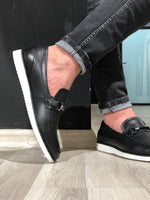 Load image into Gallery viewer, Buckle Detail Calf-Leather Shoes in Black-baagr.myshopify.com-shoes2-BOJONI

