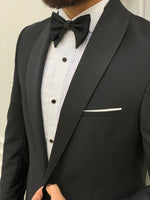 Load image into Gallery viewer, Valencia Black Slim Fit Shawl Collar Tuxedo-baagr.myshopify.com-1-BOJONI
