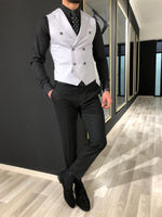 Load image into Gallery viewer, Slim-Fit Double  Breasted Vest Gray-baagr.myshopify.com-suit-BOJONI
