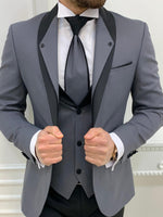 Load image into Gallery viewer, Napolia Royal Gray Slim Fit Tuxedo-baagr.myshopify.com-1-BOJONI
