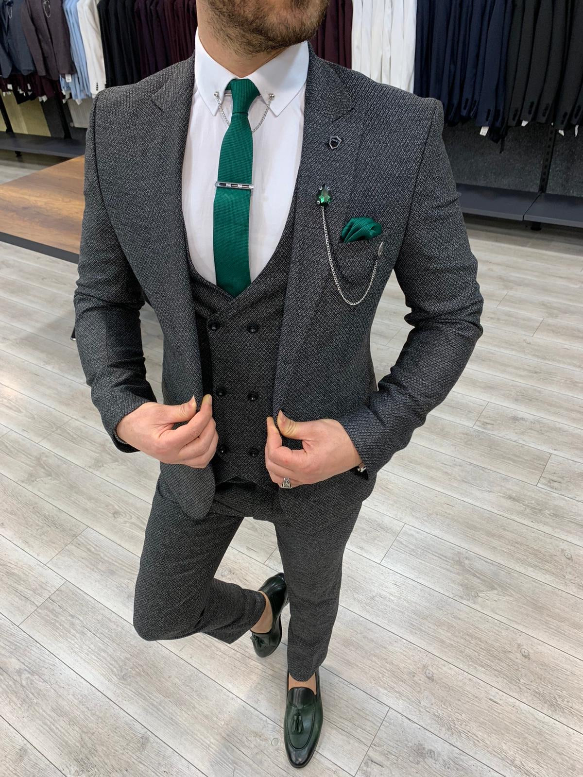 Zapali Royal GrayGreen Slim Fit  Suit-baagr.myshopify.com-1-BOJONI