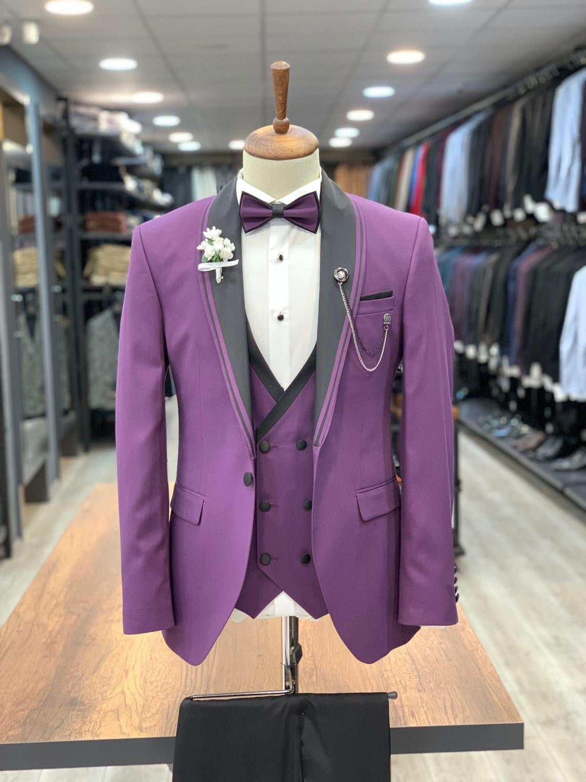 Napolia Royal Purple Slim Fit Tuxedo-baagr.myshopify.com-1-BOJONI