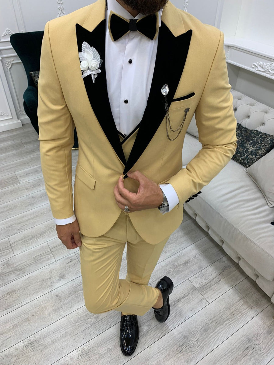Antonio Yellow Slim Fit Limited Tuxedo | BOJONI
