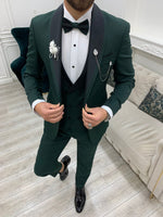 Load image into Gallery viewer, Bojoni Valencia Green Shawl Collar Slim Fit Tuxedo
