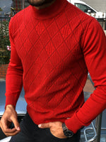 Load image into Gallery viewer, Slim-Fit Patterned Turtleneck Knitwear (3 Colors)-baagr.myshopify.com-sweatshirts-BOJONI
