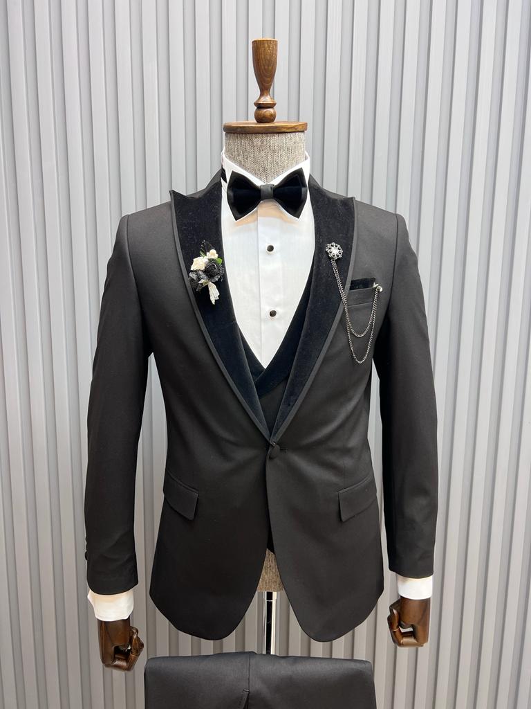 Bojoni Tommy Slim Fit Black  Tuxedo