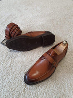 Load image into Gallery viewer, Vicenza Tan Buckle Loafers-baagr.myshopify.com-shoes2-brabion
