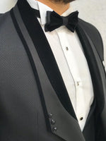 Load image into Gallery viewer, Nova Slim Fit Stone  Black Tuxedo-baagr.myshopify.com-1-BOJONI

