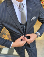 Load image into Gallery viewer, Reno Black Slim Fit Pinstripe Suit-baagr.myshopify.com-suit-BOJONI
