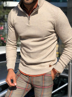 Load image into Gallery viewer, Slim-Fit Zippered Half-Necked Knitwear (2 Colors)-baagr.myshopify.com-sweatshirts-BOJONI

