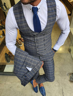 Load image into Gallery viewer, Tommy Gray Slim Fit Plaid Suit-baagr.myshopify.com-suit-BOJONI
