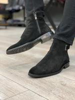 Load image into Gallery viewer, Suade Leather Chelsea Boots Black-baagr.myshopify.com-shoes2-BOJONI
