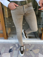 Load image into Gallery viewer, Forenzax Khaki Slim Fit Jeans-baagr.myshopify.com-Pants-BOJONI
