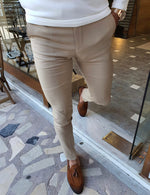 Load image into Gallery viewer, Fonzaso Beige Slim Fit Pants-baagr.myshopify.com-Pants-BOJONI
