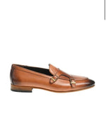 Load image into Gallery viewer, Bojoni Stepano Double Button Leather Tan Loafer
