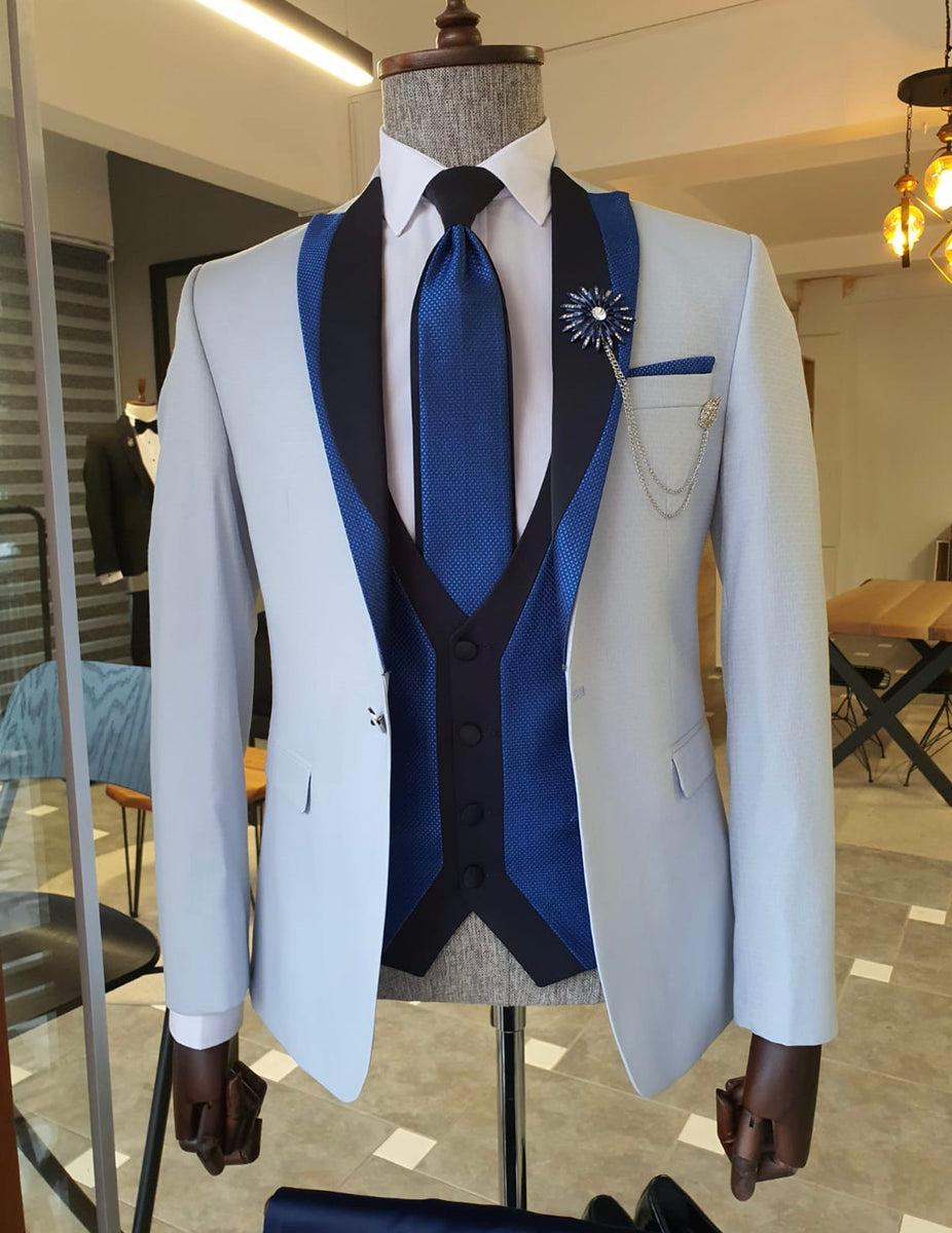 Caparini Blue Slim Fit Tuxedo | BOJONI