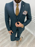 Load image into Gallery viewer, Casatani Green Slim Fit Plaid Suit-baagr.myshopify.com-1-BOJONI
