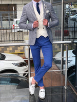Load image into Gallery viewer, Slim-Fit Suit Vest Gray-baagr.myshopify.com-suit-BOJONI
