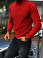 Load image into Gallery viewer, Slim-Fit Patterned Turtleneck Knitwear (3 Colors)-baagr.myshopify.com-sweatshirts-BOJONI
