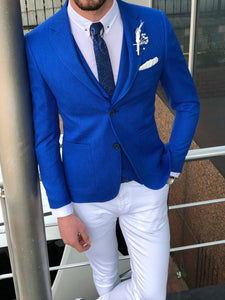 Fendis Slim-Fit Cotton Suit Vest Blue-baagr.myshopify.com-suit-BOJONI