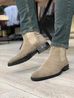 Load image into Gallery viewer, Suade Leather Chelsea Boots Cream-baagr.myshopify.com-shoes2-BOJONI
