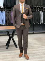Load image into Gallery viewer, Verona Brown Slim Fit Wool Suit-baagr.myshopify.com-1-BOJONI
