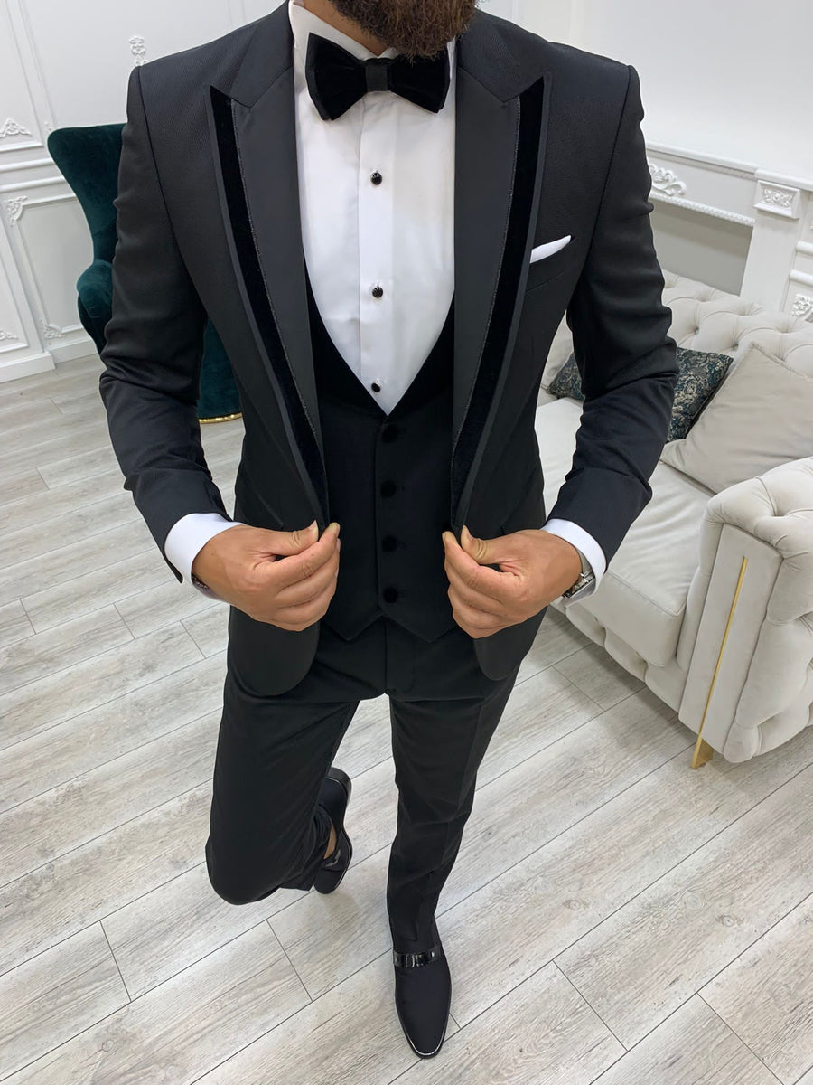 Moncani Black Slim Fit Tuxedo | BOJONI