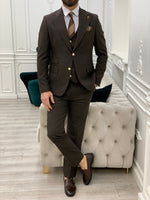 Load image into Gallery viewer, Bojoni Argeli Coffee  Slim Fit Suit
