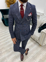Load image into Gallery viewer, Vince Navy Blue Slim Fit Double Breasted Suit-baagr.myshopify.com-1-BOJONI
