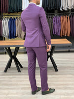 Load image into Gallery viewer, Verona Purple Slim Fit Wool Suit-baagr.myshopify.com-1-BOJONI
