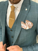 Load image into Gallery viewer, Casatani Green Slim Fit Plaid Suit-baagr.myshopify.com-1-BOJONI
