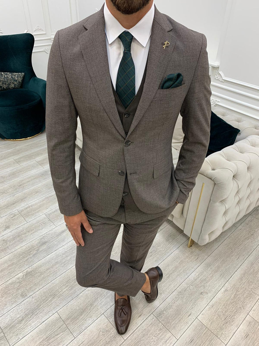 Bojoni Dayton CoffeeBrown Slim Fit Suit BOJONI