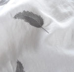 Load image into Gallery viewer, Embroidered Feather Linen T-Shirt (2 colors)-baagr.myshopify.com-T-shirt-BOJONI
